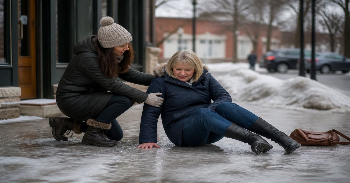 Editorial photo illustrating slip & Fall on Ice: Marietta Winter Liability