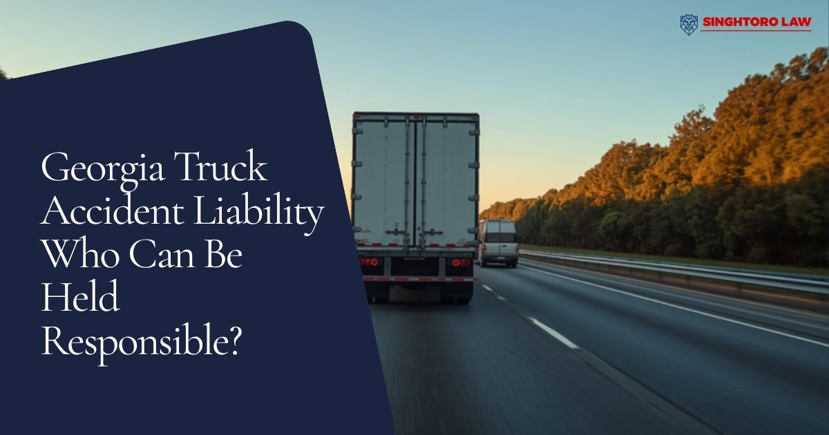 Georgia commercial truck traveling on a highway for an article about truck accident liability