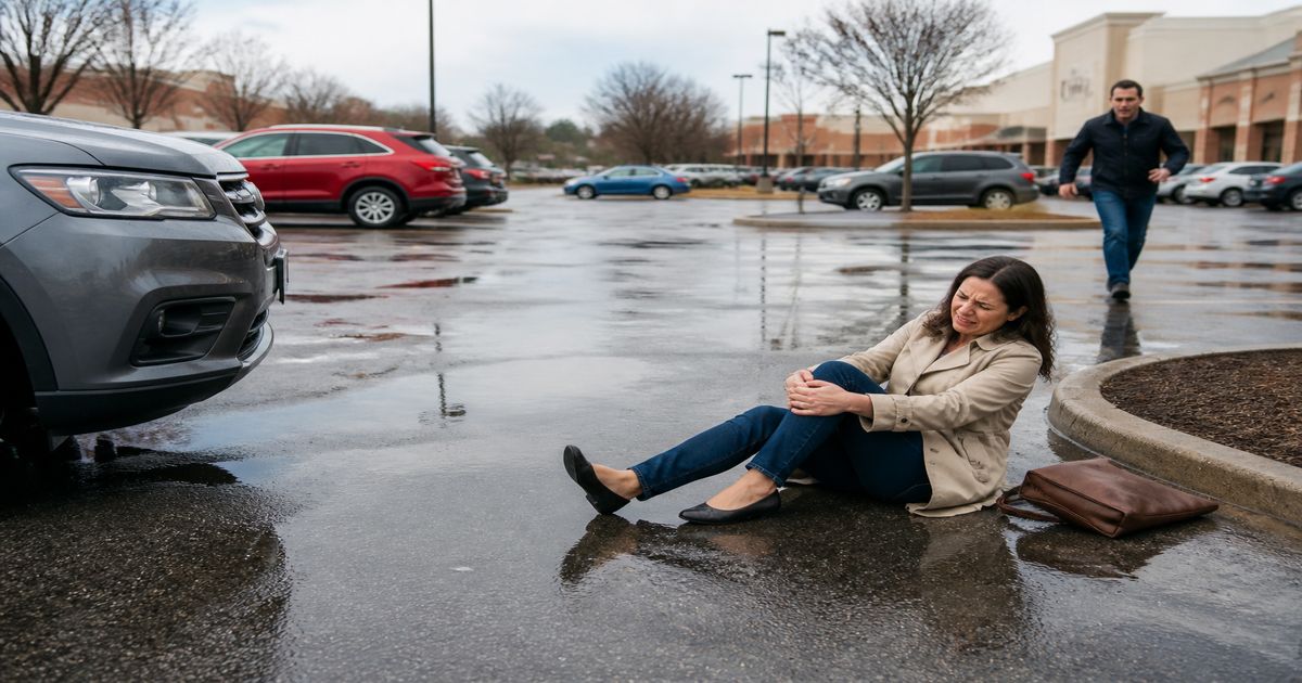 Editorial photo illustrating slip & Fall in Parking Lots: Marietta Case Studies