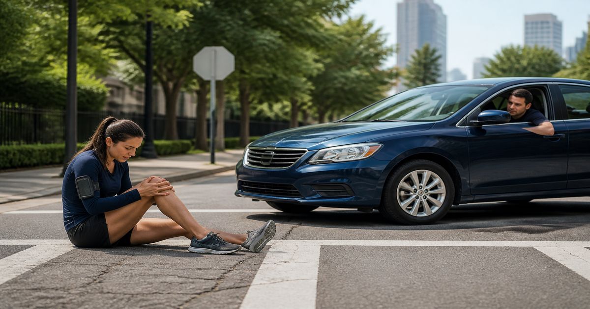 Editorial photo illustrating joggers Hit by Cars: Atlanta Pedestrian Liability Explained
