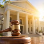 Chamblee courthouse with a gavel.