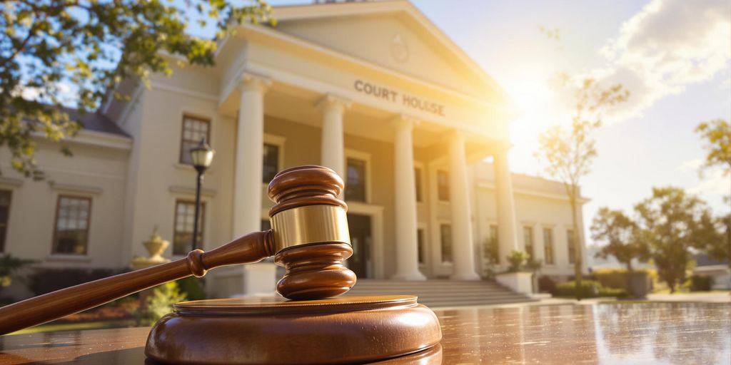 Chamblee courthouse with a gavel.