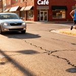 Atlanta street with jogger and car