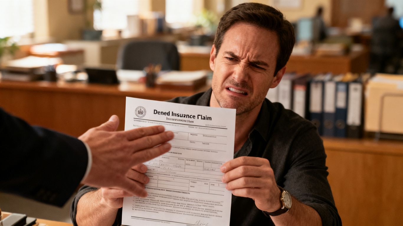Denied insurance claim form being rejected.