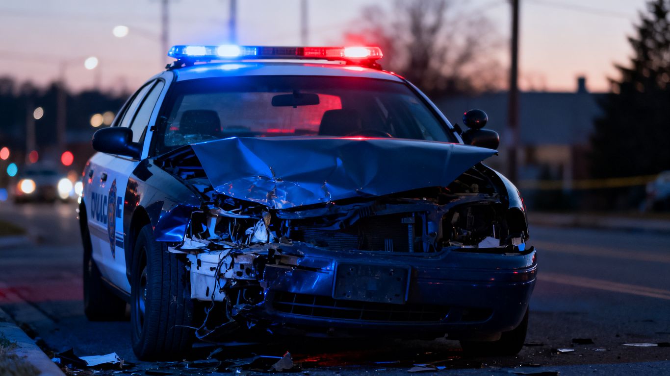 Damaged car after a car accident in Duluth.