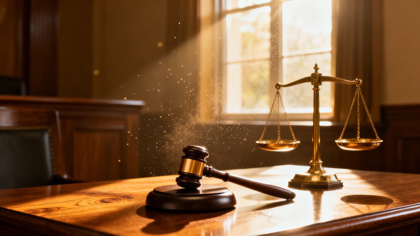 Courthouse gavel and scale of justice