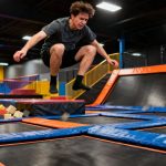 Injured jumper at a trampoline park.